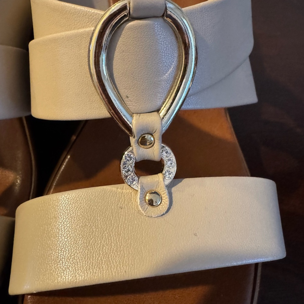 Cream Women's Wedge Sandals - Picture 7 of 7